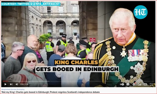 #International_Tech_News

'Not my King': Charles gets booed in Edinburgh; Protest reignites Scotland's independence debate

After the Queen's death, her eldest son, Charles, took over as King of the United Kingdom. 

However, not everyone seems to be happy with their new monarch. 

The Royal Proclamation of Charles as King was greeted with #LOUD_BOOING from #locals in #Scotland's Capital, Edinburgh. 

But those boos were #drowned_out by chants of 'God Save The King' and a booming gun salute. 

Shortly after this, a woman was spotted with a banner which read, '#Abolish the #Monarchy'. 

She was not alone as another lady raised a banner that read, 'NOT MY KING'. 

Watch this report to learn more about protests against the new King.

https://youtu.be/xPeCv9MxzJs

ALSO SEE:

#UK'S #HIDDEN SHADOWS TRAILER - INSPIRED BY THE ORIGINAL #OUT_OF_SHADOWS

~People HAVE NO IDEA HOW DEEP THIS GOES.. A #Pedophilia #Coverup~

https://youtu.be/fE9R7SGl4T4

Disclaimer: https://tastingtraffic.net (Decentralized SOCIAL Network) and/or its owners [http://tastingtraffic.com] are not affiliates of this provider or referenced image used. This is NOT an endorsement OR Sponsored (Paid) Promotion/Reshare.